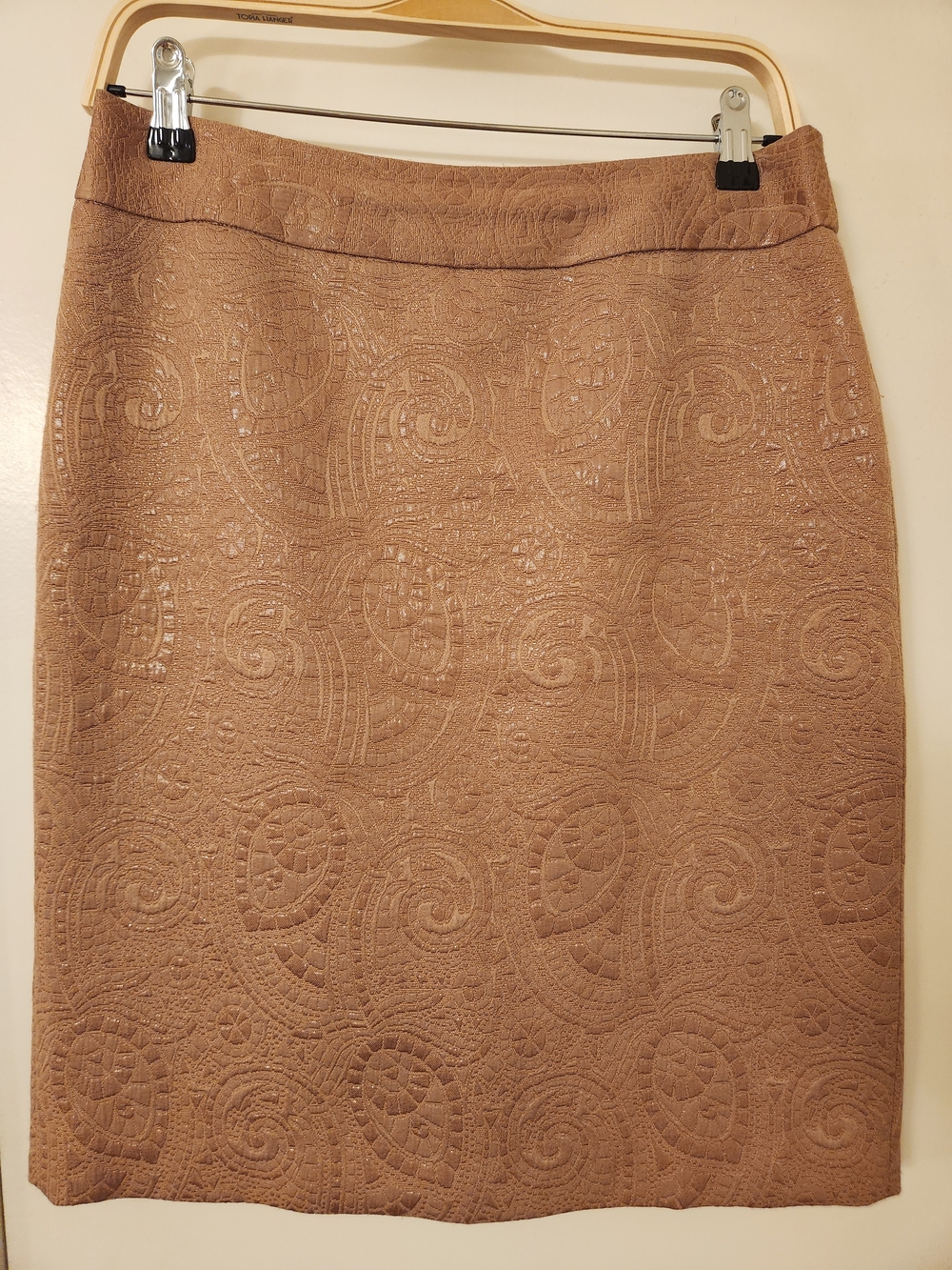 Banana Republic Textured Paisley Pencil Skirt — Tan